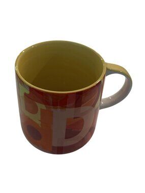 Anthropologie Lottie Monogram D Coffee Mug Multicolor 14oz